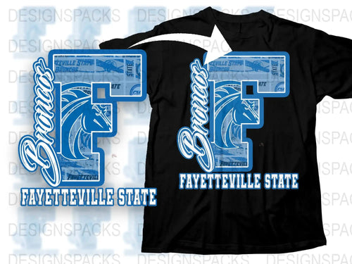 Fayetteville State University T-Shirt, Blue Logo Graphic, Collegiate Apparel, Sports Fan Gear, Casual Wear Cotton Tee