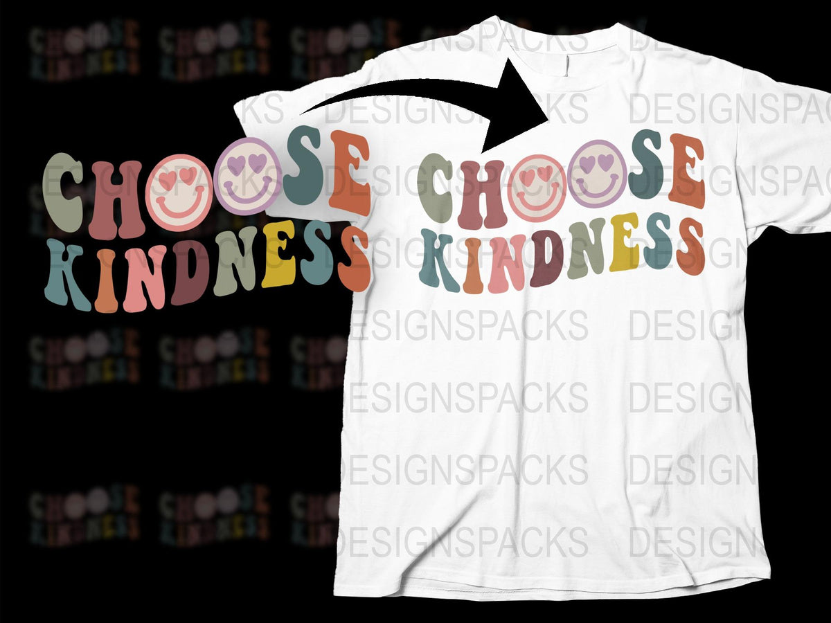 Choose Kindness T-Shirt, Colorful Inspirational Positive Message Tee, Unisex Graphic T-Shirt for All Ages