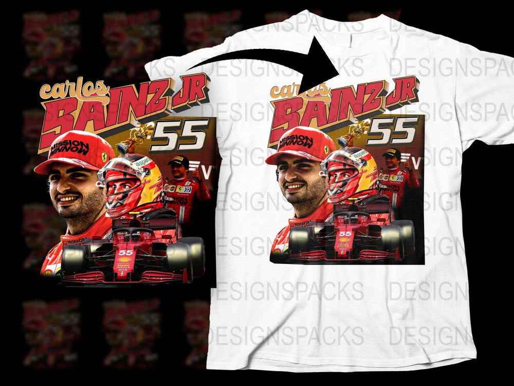 Race Car T-Shirt, Custom Carlos B.R Driver Tee, Racing Team Graphic Shirt, Motorsport Apparel, Fan Gift Idea, Size 55