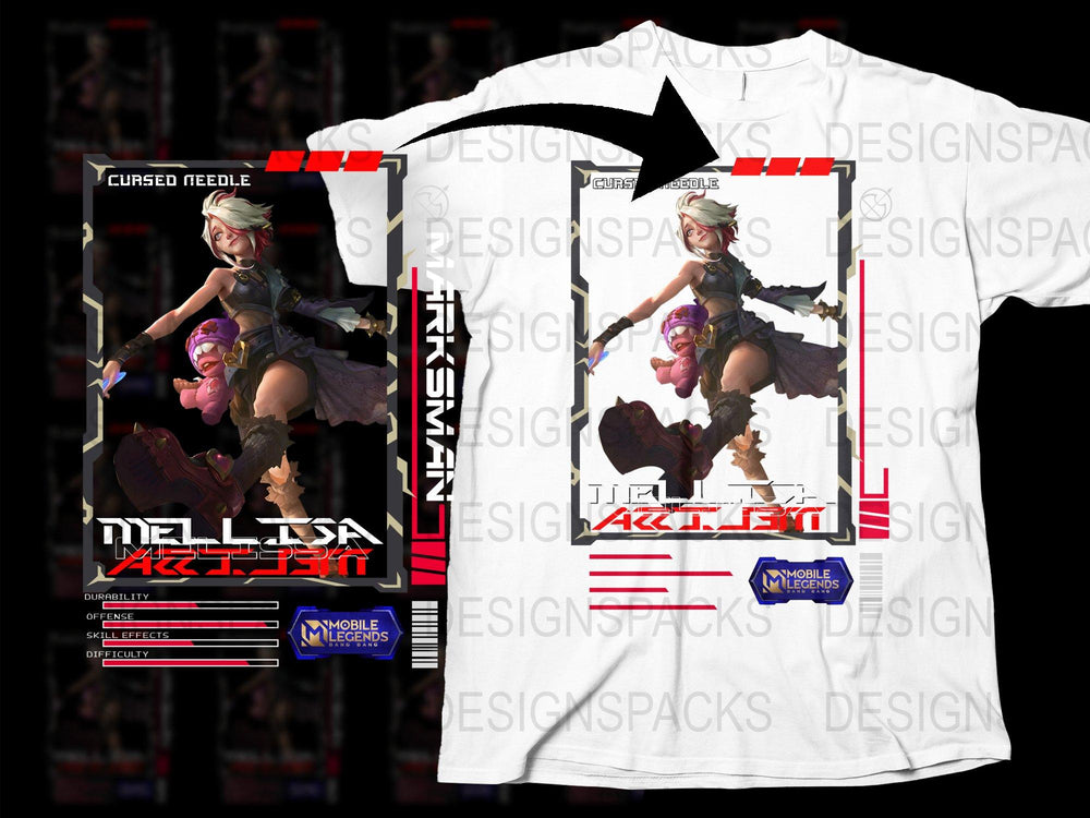 Medusa Action Mobile Legends T-Shirt, Gamer Graphic Tee, Unisex White Shirt, Anime Character Apparel, Gaming Merchandise