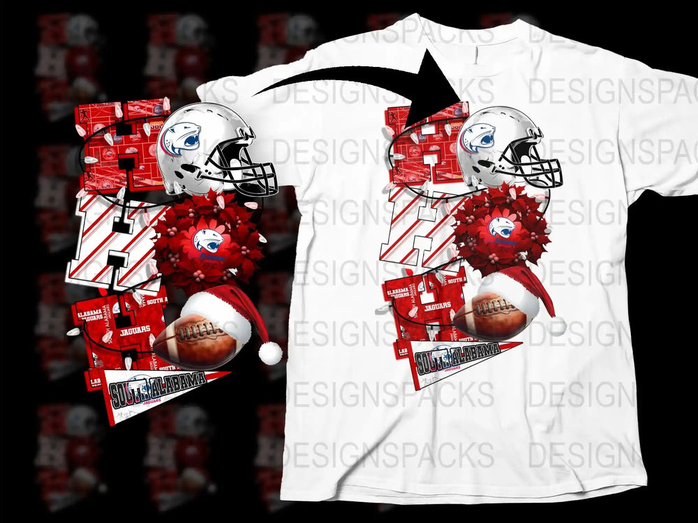 Graphic Football T-Shirt, Sports Fan Gift, Red and White, Athletic Wear, Men's Casual Tee, Game Day Outfit