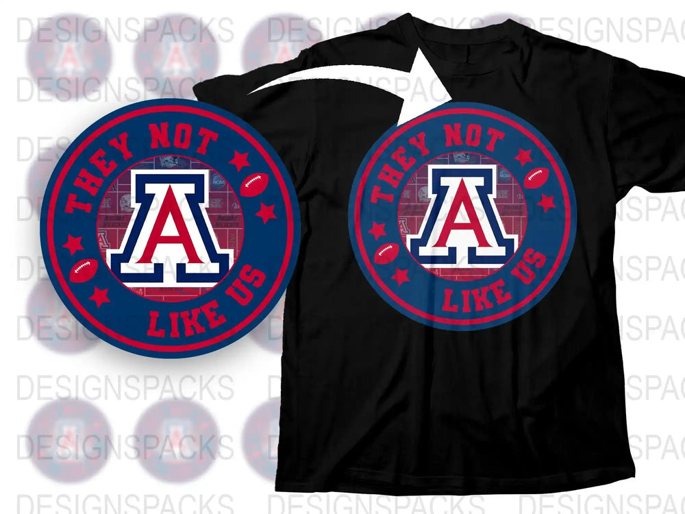 Trendy 'They Not Like Us' T-Shirt with Bold Letter A Graphic, Star Detail, Casual Streetwear Tee for Both Men and Women