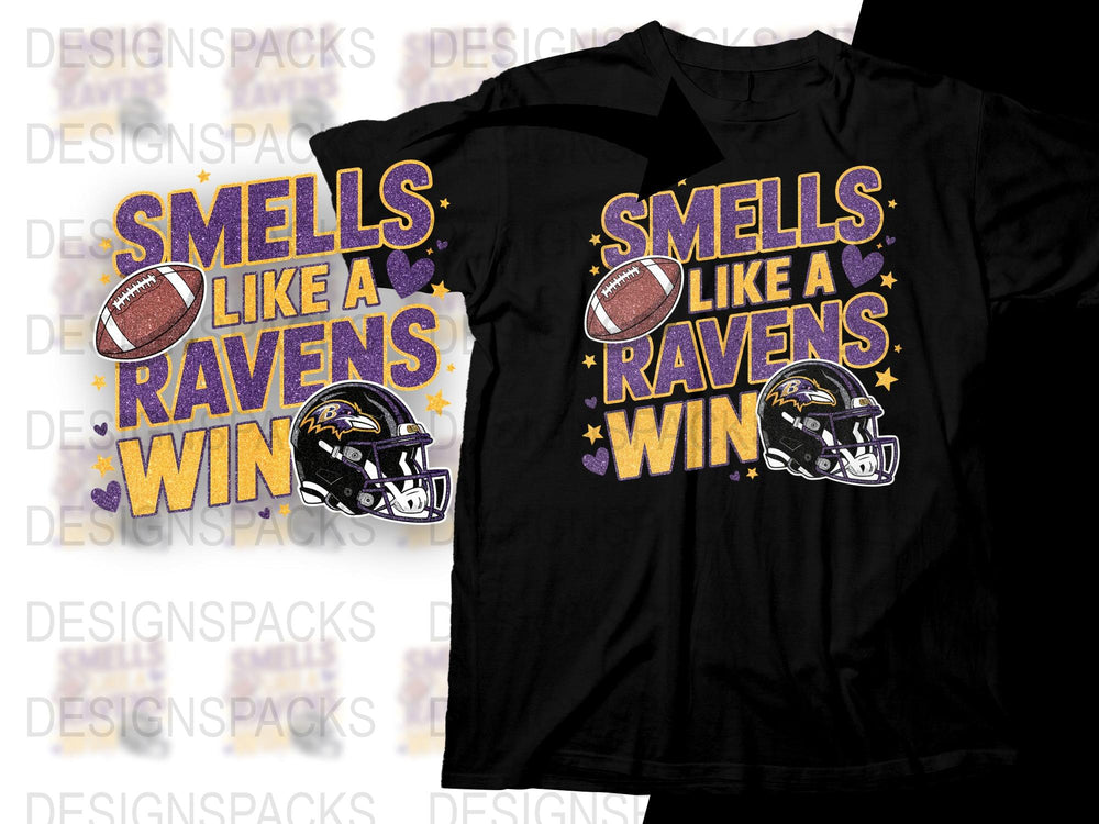 Smells Like a Ravens Win T-Shirt, Football Fan Tee, Baltimore Themed Apparel, Sports Event Shirt