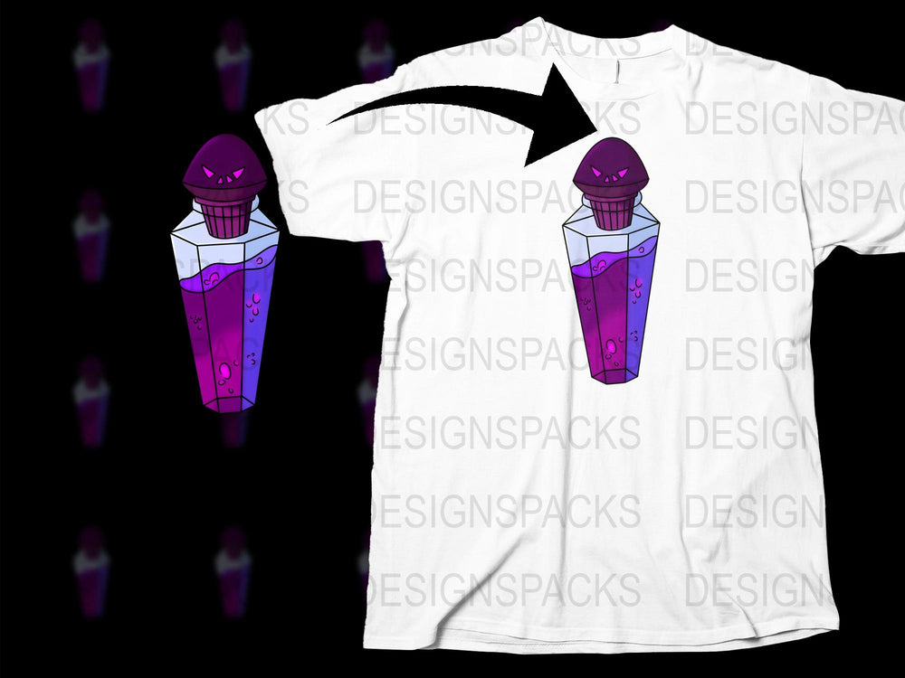 Unique Purple Smoothie Character T-Shirt, Fun Cartoon Graphic Tee, Vibrant Casual Streetwear