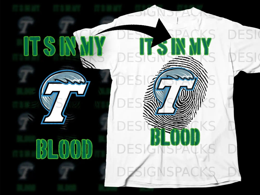 It's In My Blood T-Shirt with Fingerprint Design