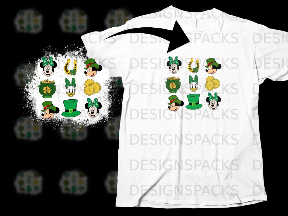 Disney St Patricks Day Characters Shamrocks Gold product type