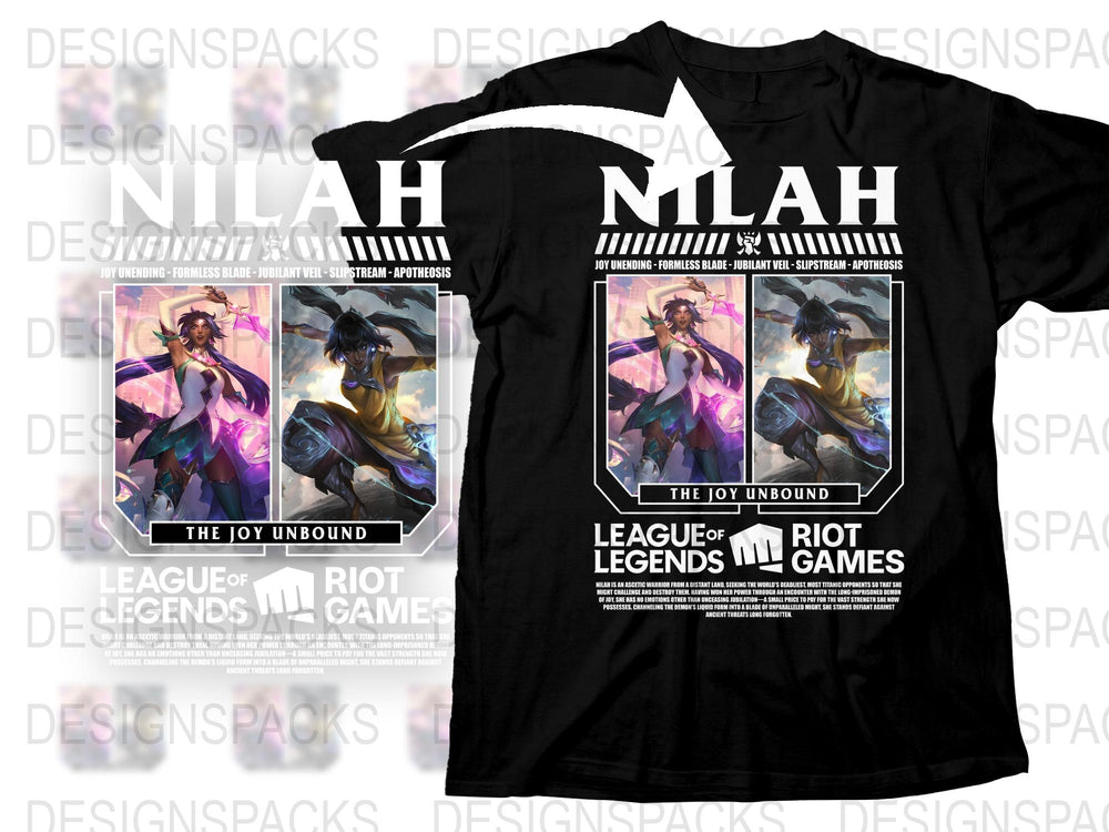 League of Legends Nilah T-Shirt, The Joy Unbound Graphic Tee, Riot Games Apparel, Gaming Fan Merchandise