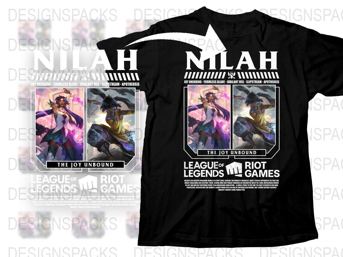 League of Legends Nilah T-Shirt, The Joy Unbound Graphic Tee, Riot Games Apparel, Gaming Fan Merchandise