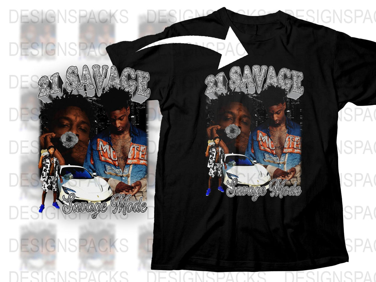 Savage Mode Black T-Shirt, Vintage Hip Hop Graphic Tee, Urban Streetwear, Retro Music Fan Merchandise
