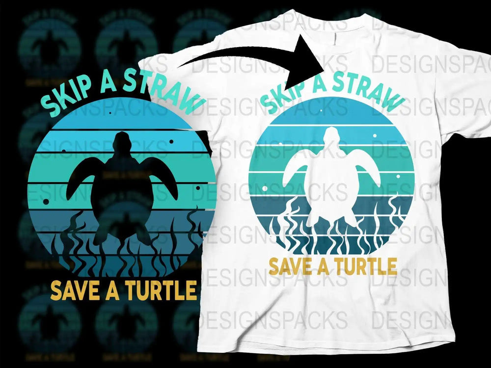 Skip a Straw Save a Turtle T-Shirt, Ocean Conservation Tee, Eco-Friendly Apparel, Marine Life Support Shirt
