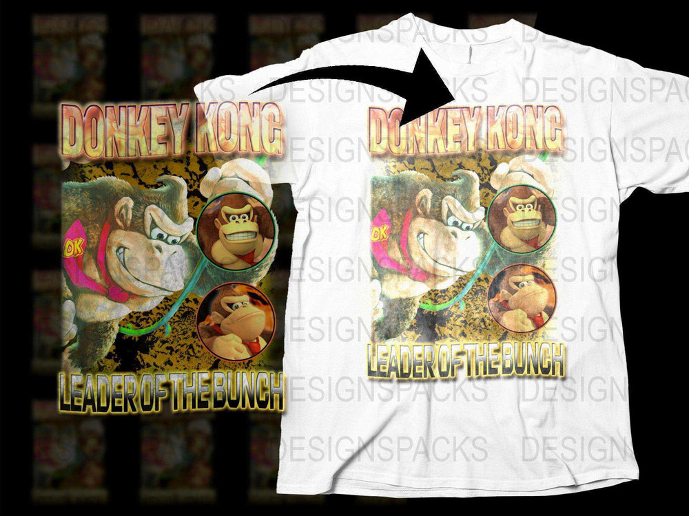 Donkey Kong T-Shirt, Classic Video Game Tee, Retro Gaming Shirt, Leader of the Bunch Graphic