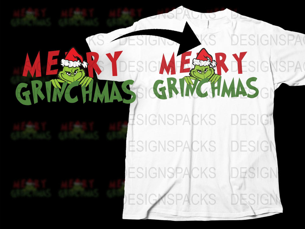 Merry Grinchmas T-Shirt, Funny Christmas Tee, Holiday Grinch Shirt, Festive Family Apparel