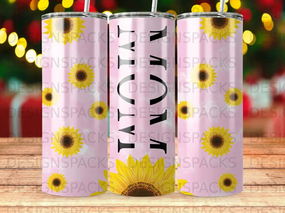 MOM Tumbler Pink Sunflower Happy Floral Display product type