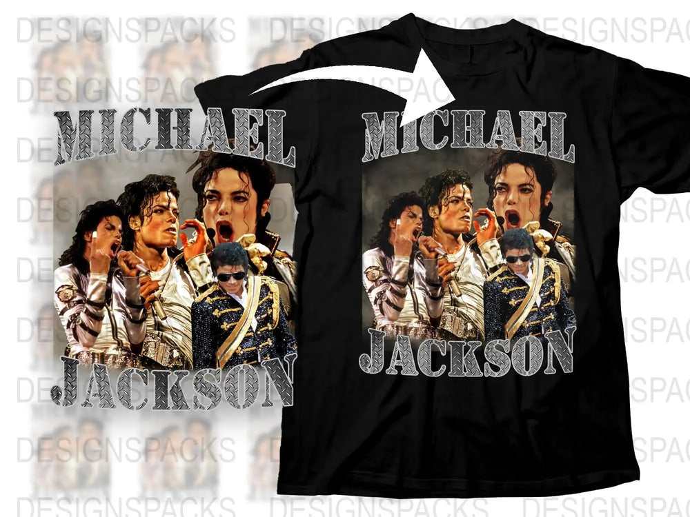 Vintage Pop Star Graphic Tee, Iconic 80s Music Legend, Collector's Item Black T-Shirt