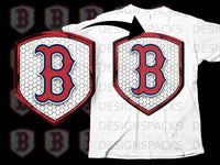 Load image into Gallery viewer, Honeycomb Pattern Red B Emblem Graphic Tee

