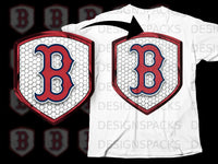 Load image into Gallery viewer, Honeycomb Pattern Red B Emblem Graphic Tee
