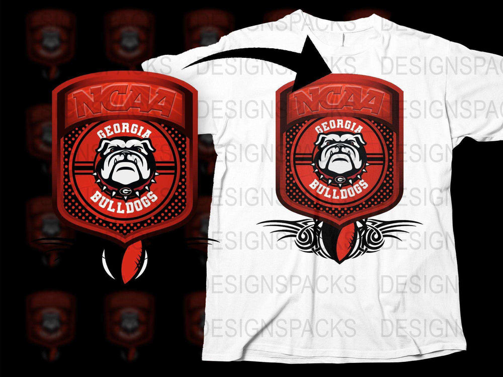 NCAA Georgia Bulldogs T-Shirt, Sports College Fan Gear, Red and White Graphic Tee, Unisex Fashion Apparel