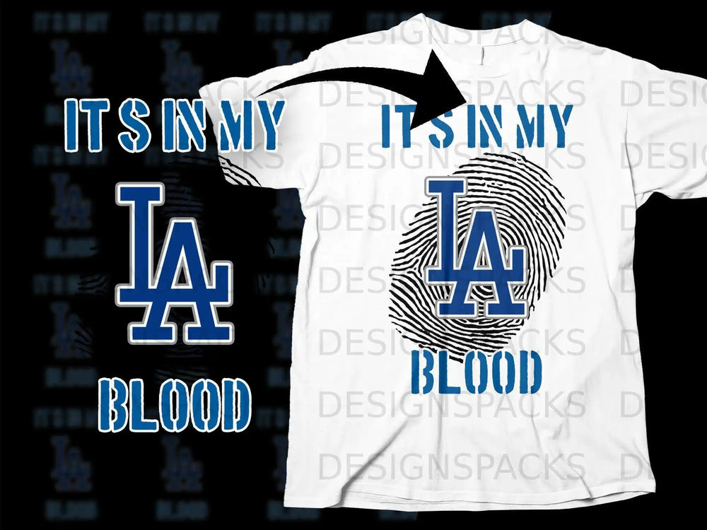 IT'S IN MY BLOOD LA Blue Graphic T-Shirt