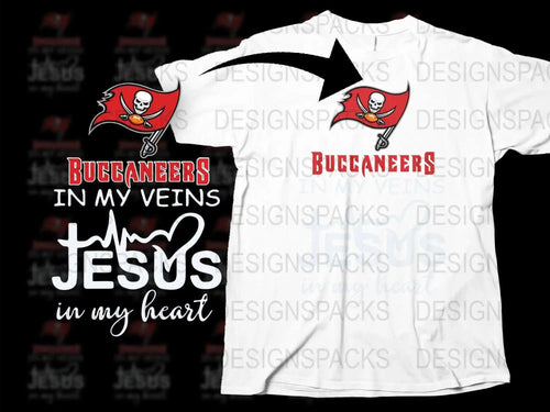 Tampa Bay Buccaneers Inspired T-Shirt, Football Fan Tee, Jesus in My Heart, Casual Graphic Shirt