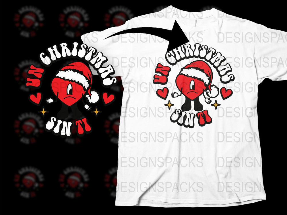 Un Christmas Sin T-Shirt, Gothic Santa Skull Holiday Tee, Emo Punk Festive Apparel