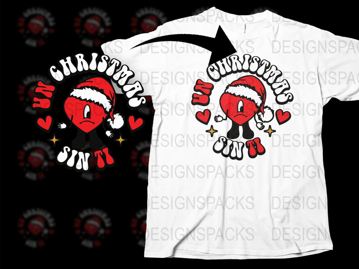 Un Christmas Sin T-Shirt, Gothic Santa Skull Holiday Tee, Emo Punk Festive Apparel