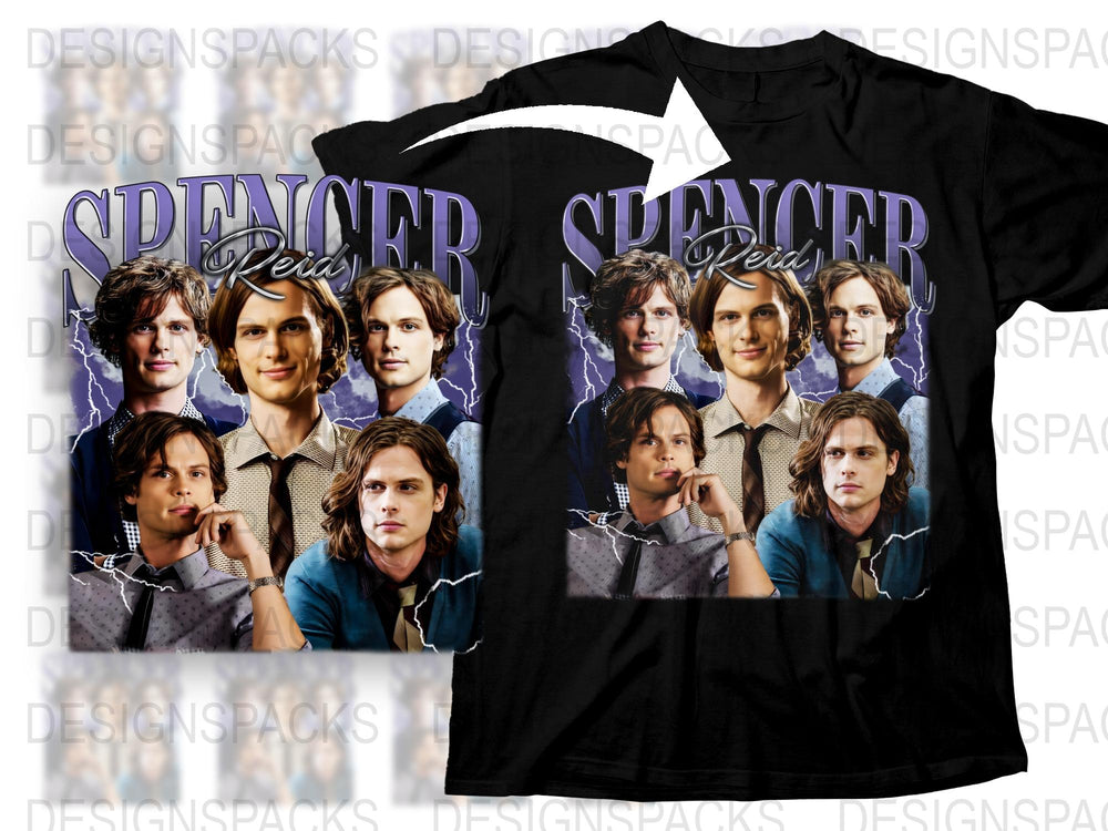 Spencer Reid Graphic T-Shirt, Retro Style TV Show Character Tee, Unisex Cotton Shirt, Fan Gift Ideas, Multiple Sizes Available