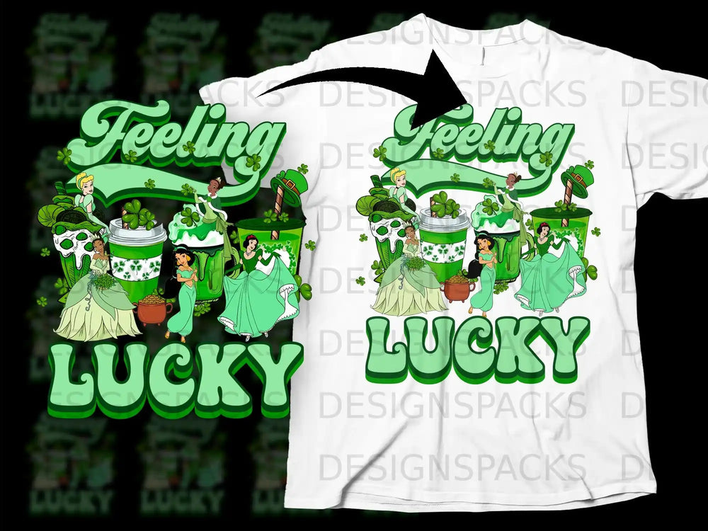 Feeling Lucky Princesses Shamrocks St Patricks Day product type