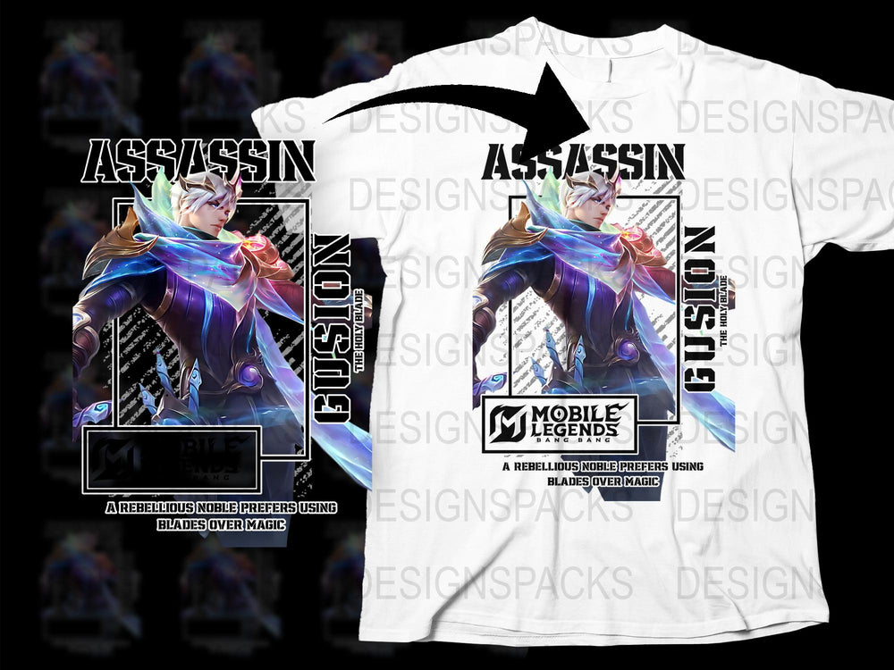Assassin Notorious Mobile Legends T-Shirt, Gaming Graphic Tee, Fantasy Character Apparel