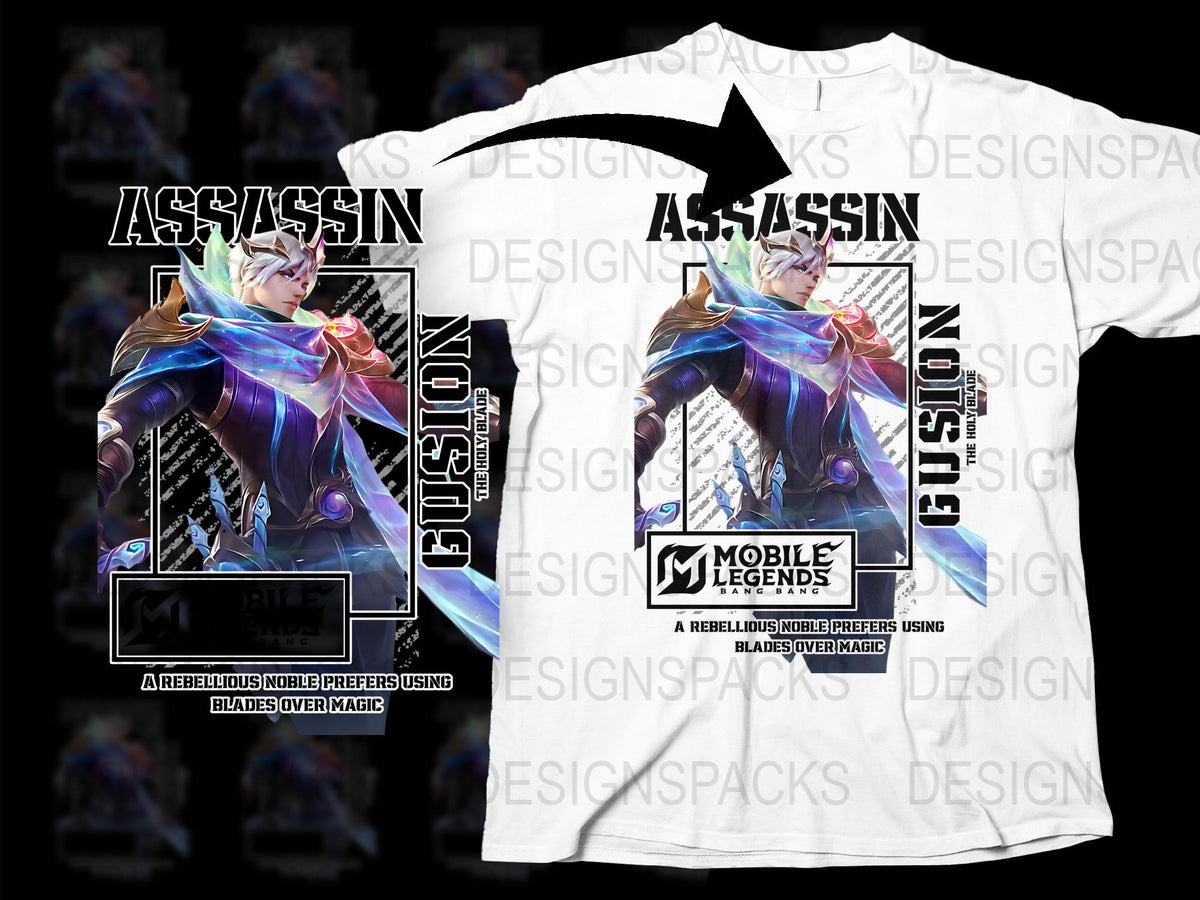 Assassin Notorious Mobile Legends T-Shirt, Gaming Graphic Tee, Fantasy Character Apparel