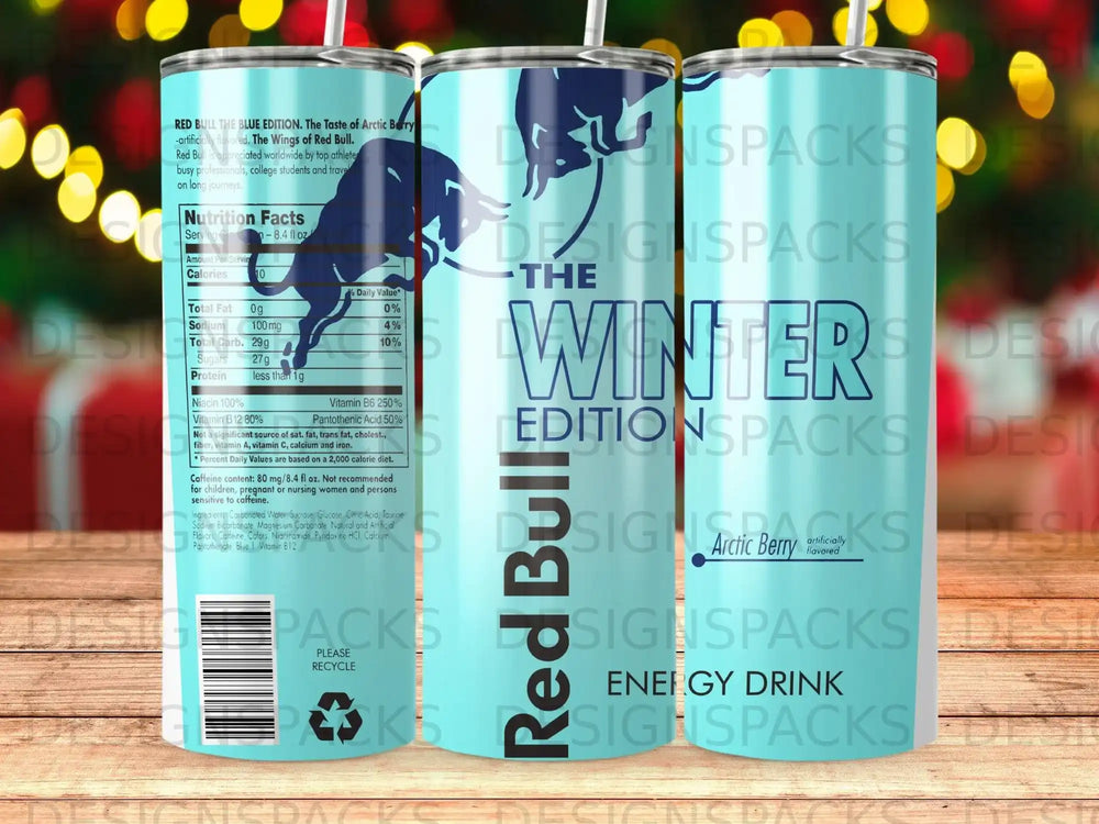 Red Bull The Blue Edition, Arctic Berry flavored energy drink can.