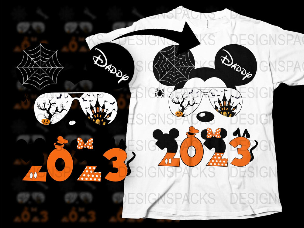 Halloween Family T-Shirt Set, Daddy Mommy Kid Matching Outfits, Spooky Disney Inspired, 2023 Fall Fashion, Pumpkin Ghost Design