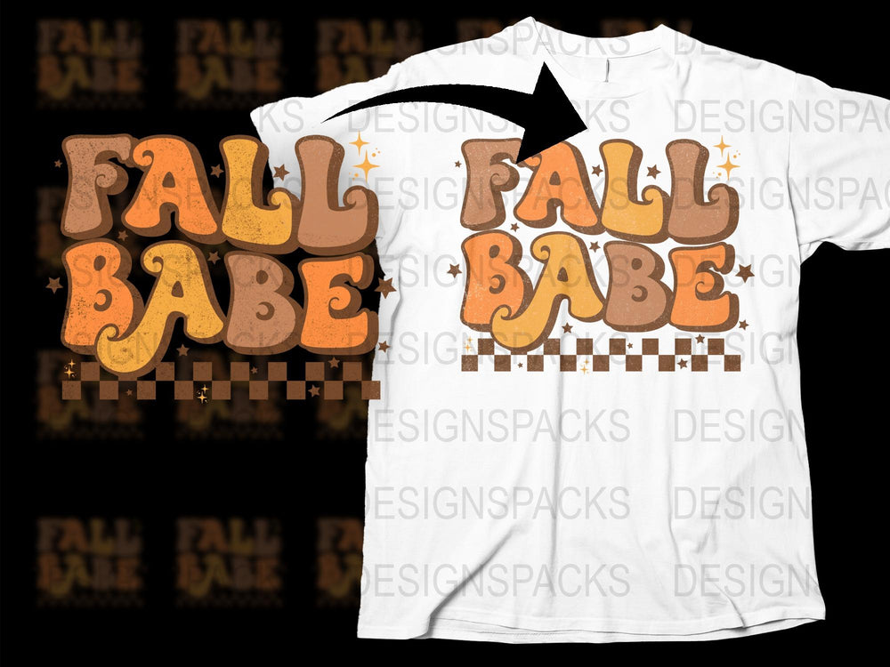 Fall Babe T-Shirt, Autumn Inspired Graphic Tee, Casual Pumpkin Design Top, Seasonal Fashion Apparel for Women and Men