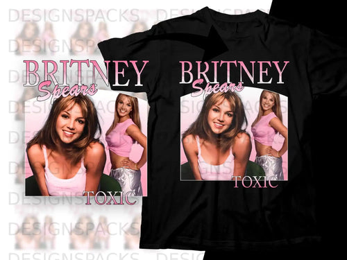 Britney Spears Toxic t-shirt with pink top and silver skirt.