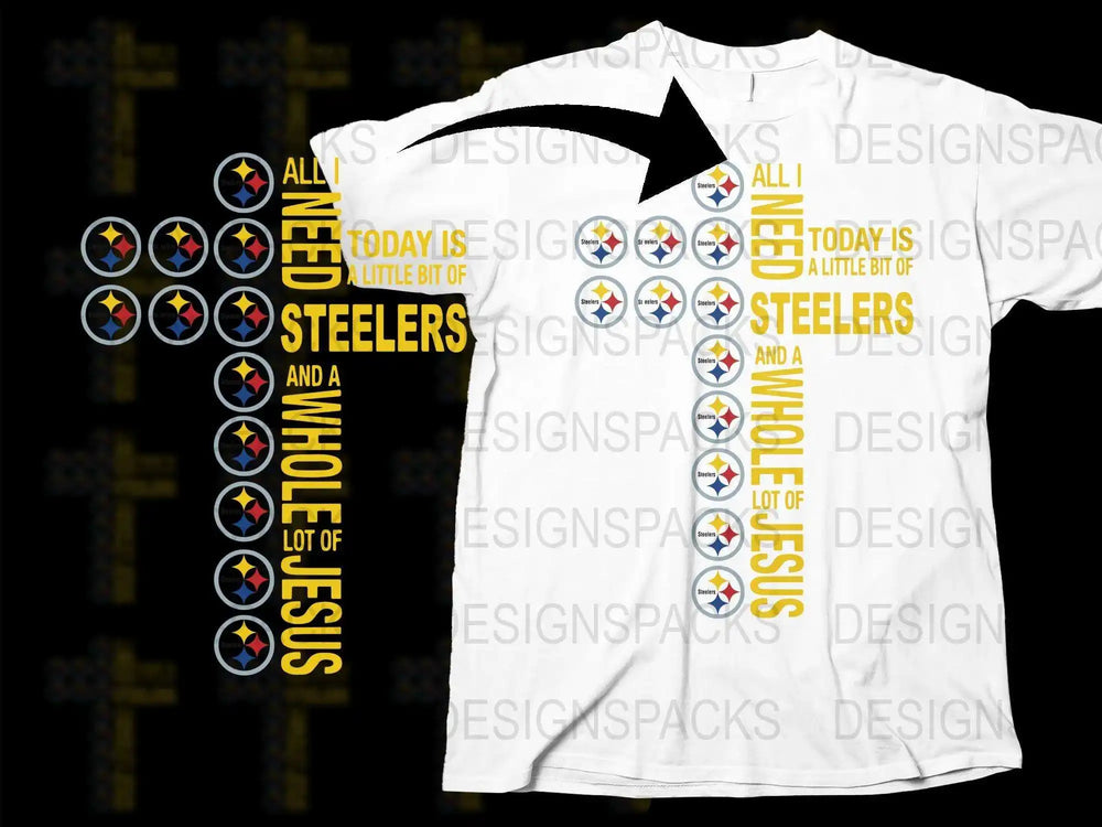 Pittsburgh Football Fan T-Shirt, All I Need is Steelers and Jesus, Sports Tee