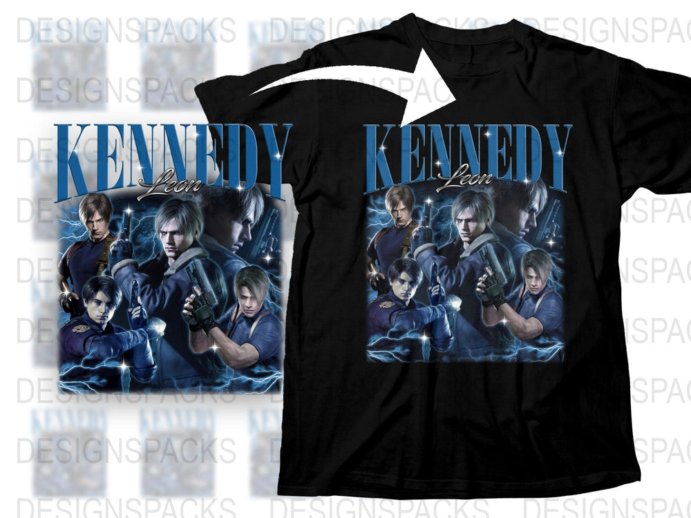Resident Evil Leon Kennedy Inspired T-Shirt, Video Game Character Tee, Fan Art Merchandise, Cool Graphic Shirt