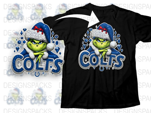 Grinch Themed Colts Fan T-Shirt, Funny Christmas Sports Tee, Holiday Gift for Football Lovers