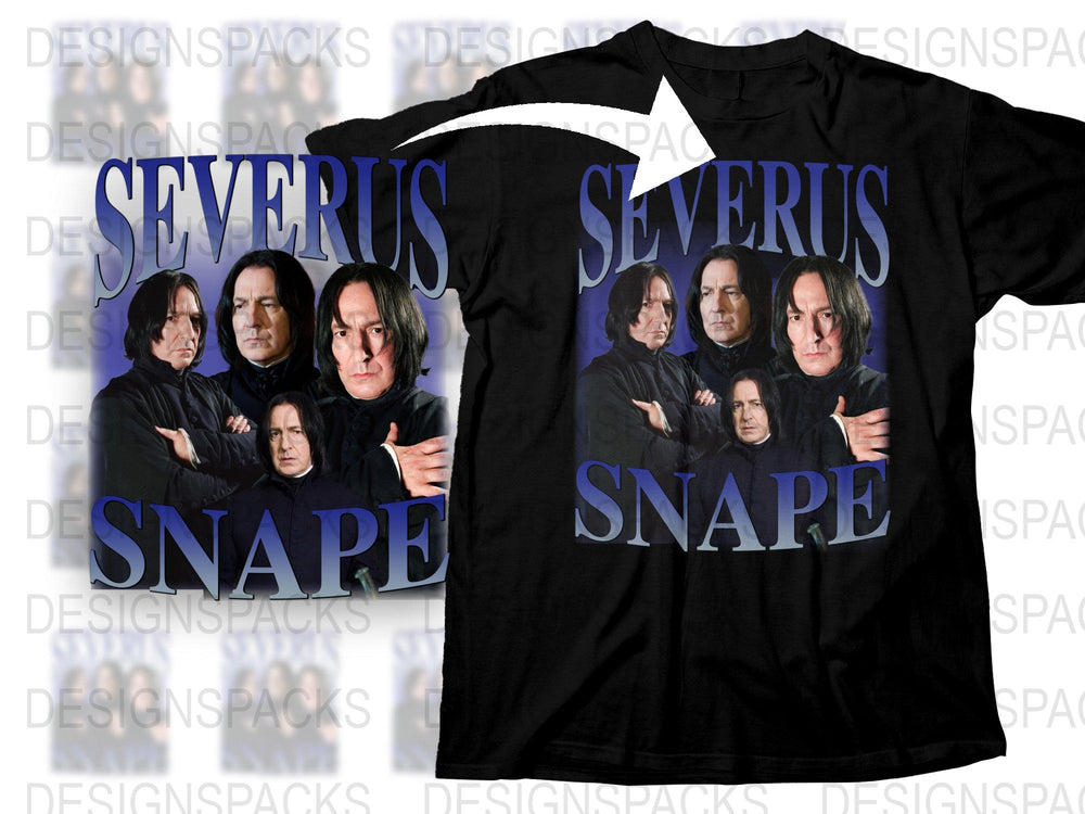Severus Snape T-Shirt, Wizard Movie Inspired Graphic Tee, Unisex Black Cotton Shirt, Fan Gift Idea