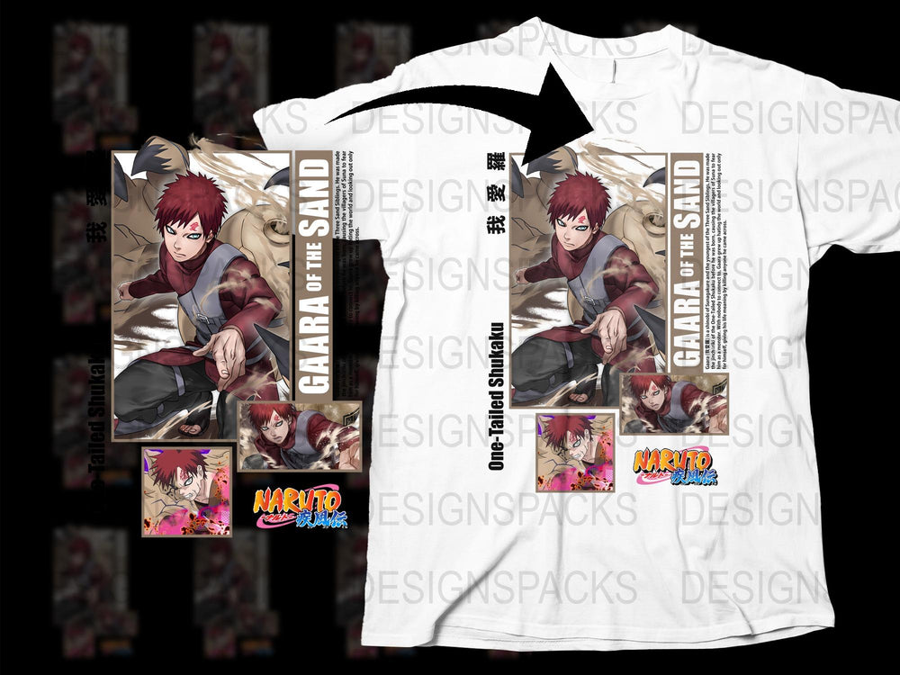 Naruto Anime T-Shirt, Gaara of the Sand Graphic Tee, Unisex Manga Shirt, Collector Gift Idea