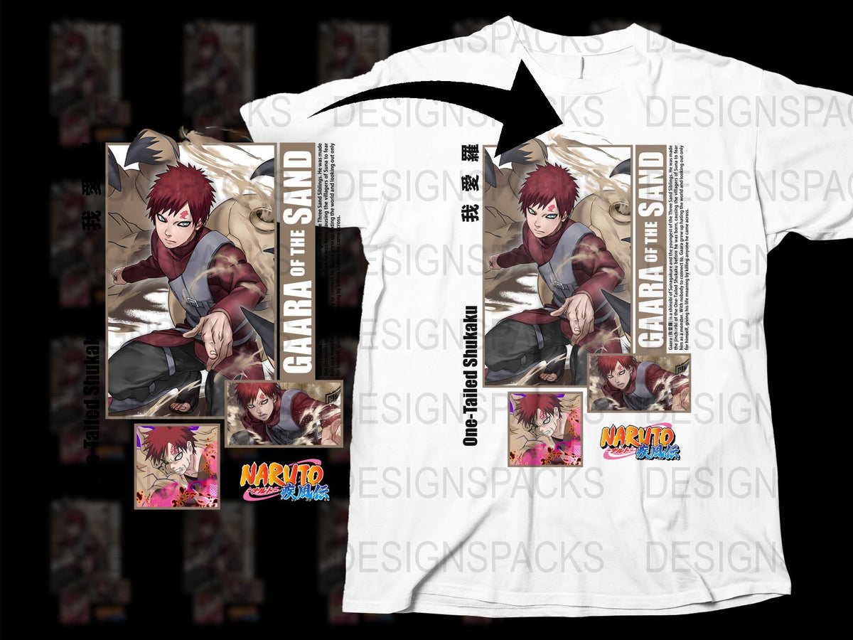 Naruto Anime T-Shirt, Gaara of the Sand Graphic Tee, Unisex Manga Shirt, Collector Gift Idea