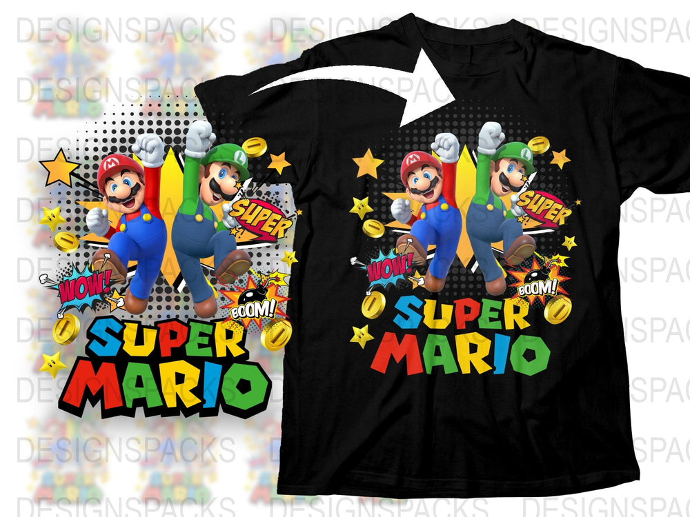 Super Mario Graphic T-Shirt, Colorful Retro Gaming Shirt, Unisex Nintendo Tee, Birthday Gift Idea