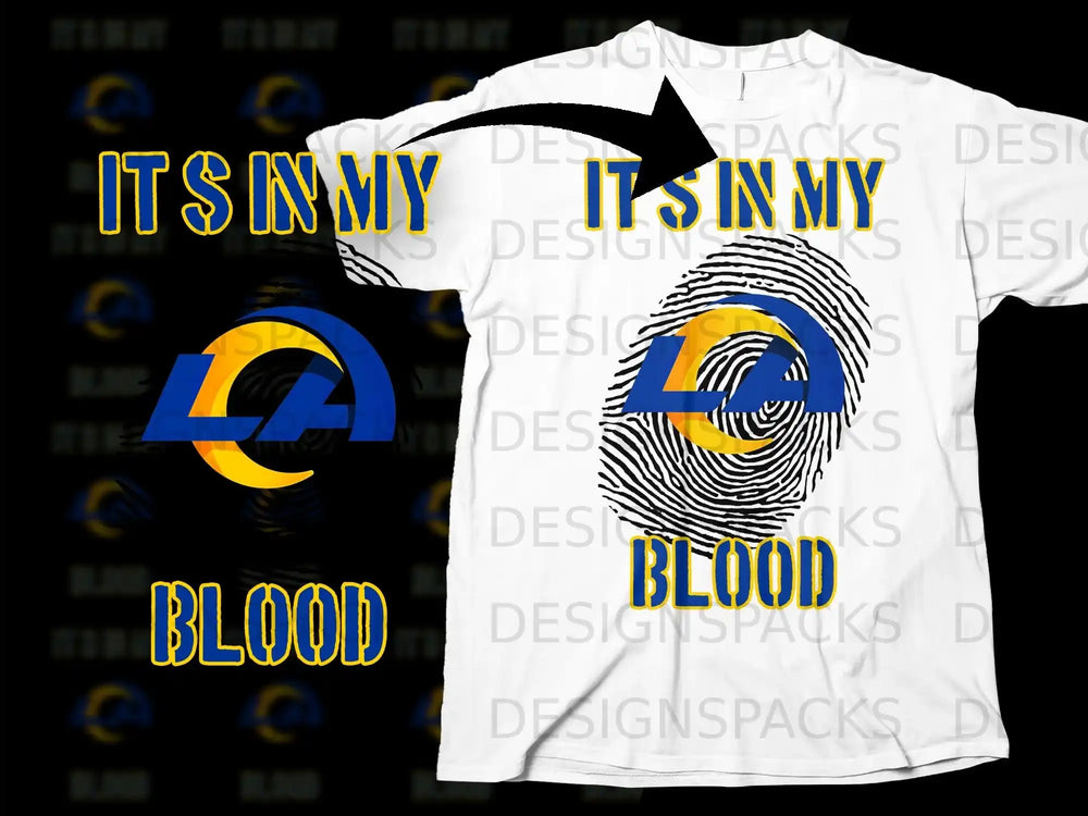 It's in My Blood LA Fingerprint Fan Tee
