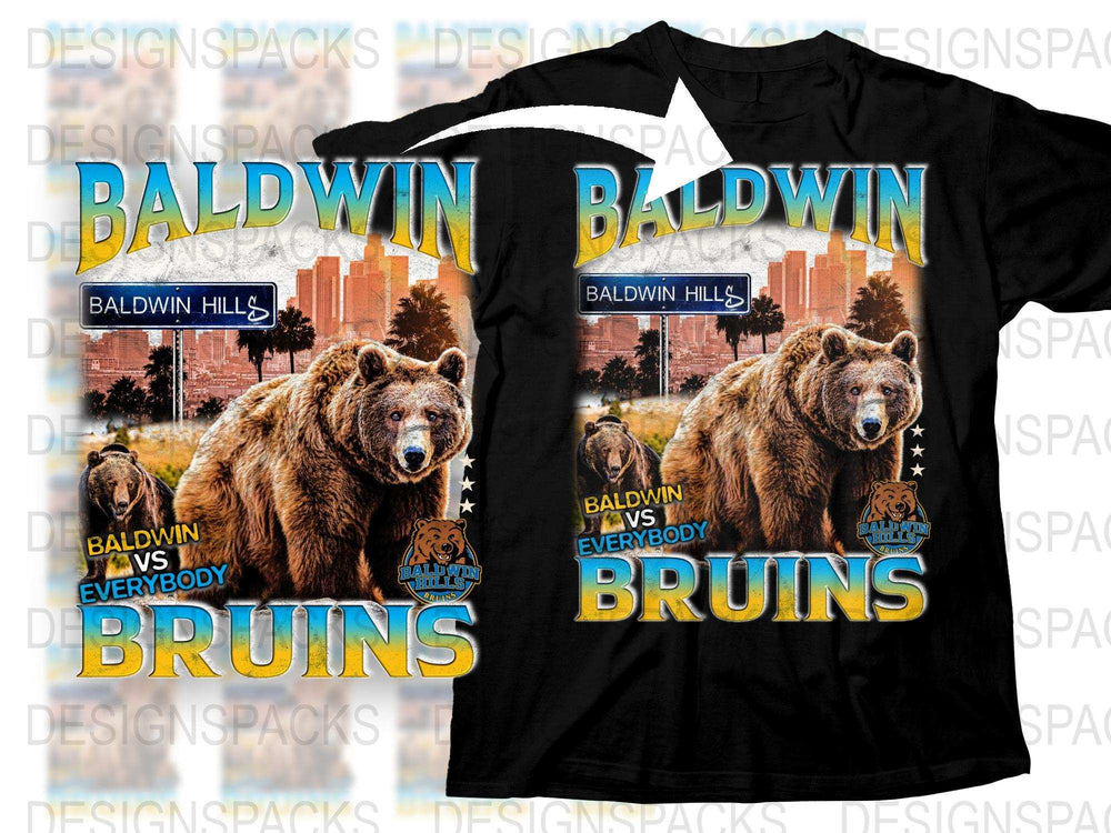 Baldwin Bruins T-Shirt, Vintage Bear Graphic, Retro Sports Team Tee, High School Mascot Design, Unisex Clothing
