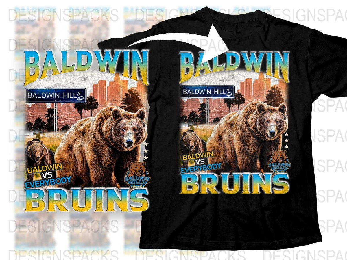 Baldwin Bruins T-Shirt, Vintage Bear Graphic, Retro Sports Team Tee, High School Mascot Design, Unisex Clothing