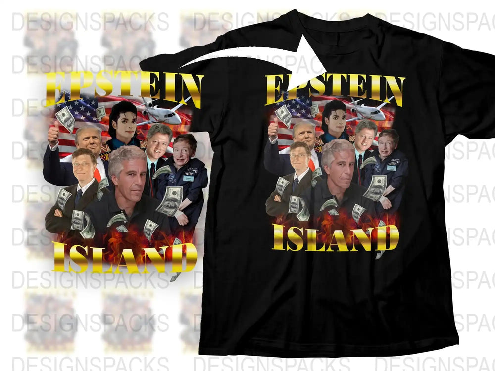 Epstein Island T-Shirt, Controversial Graphic Tee, Political Satire, Bold Statement Shirt, Men's and Women's Sizes Available