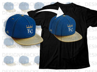 Load image into Gallery viewer, Black T-shirt Featuring Blue Kansas City Snapback Design

