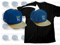 Load image into Gallery viewer, Black T-shirt Featuring Blue Kansas City Snapback Design
