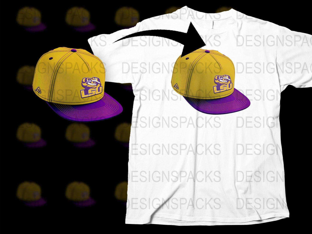 LSU Tigers T-Shirt and Cap Set, Purple and Gold, College Sports Apparel, Athletic Wear