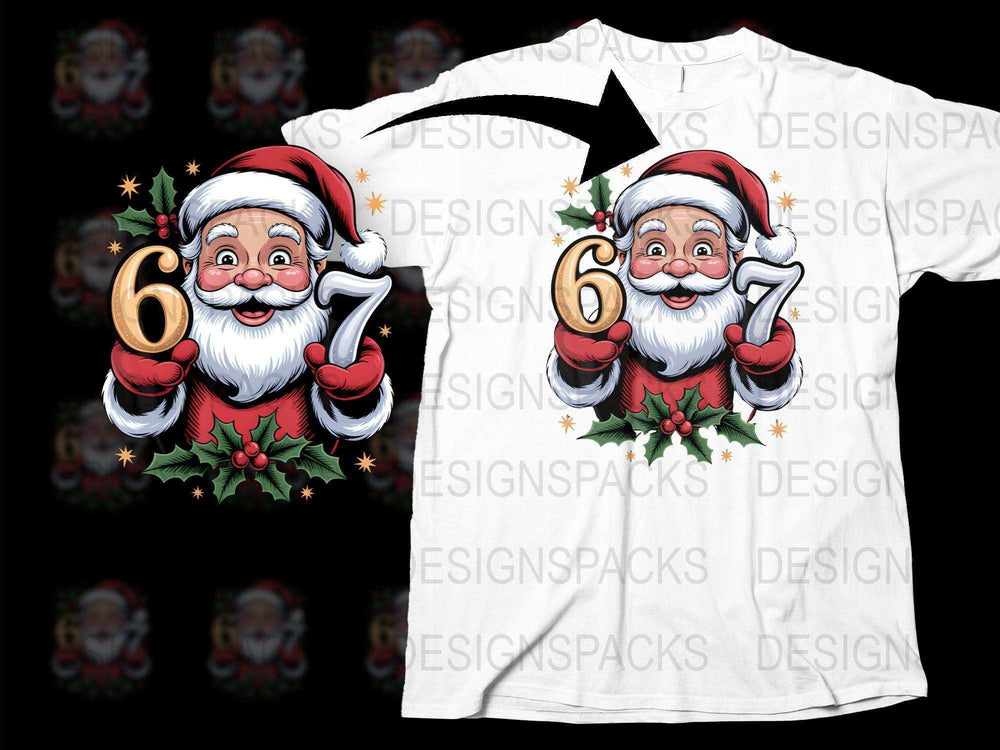 Festive Santa Claus Graphic T-Shirt, Christmas Holiday Casual Wear, Unique Santa Design Tee, Gift Idea