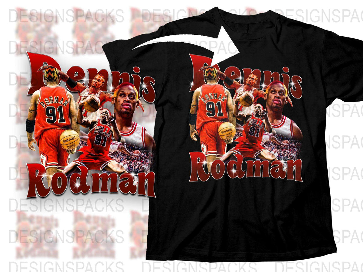 Vintage Dennis Rodman T-Shirt, Classic Basketball Player Tee, 90s Retro Sports Apparel, Fan Gift Idea