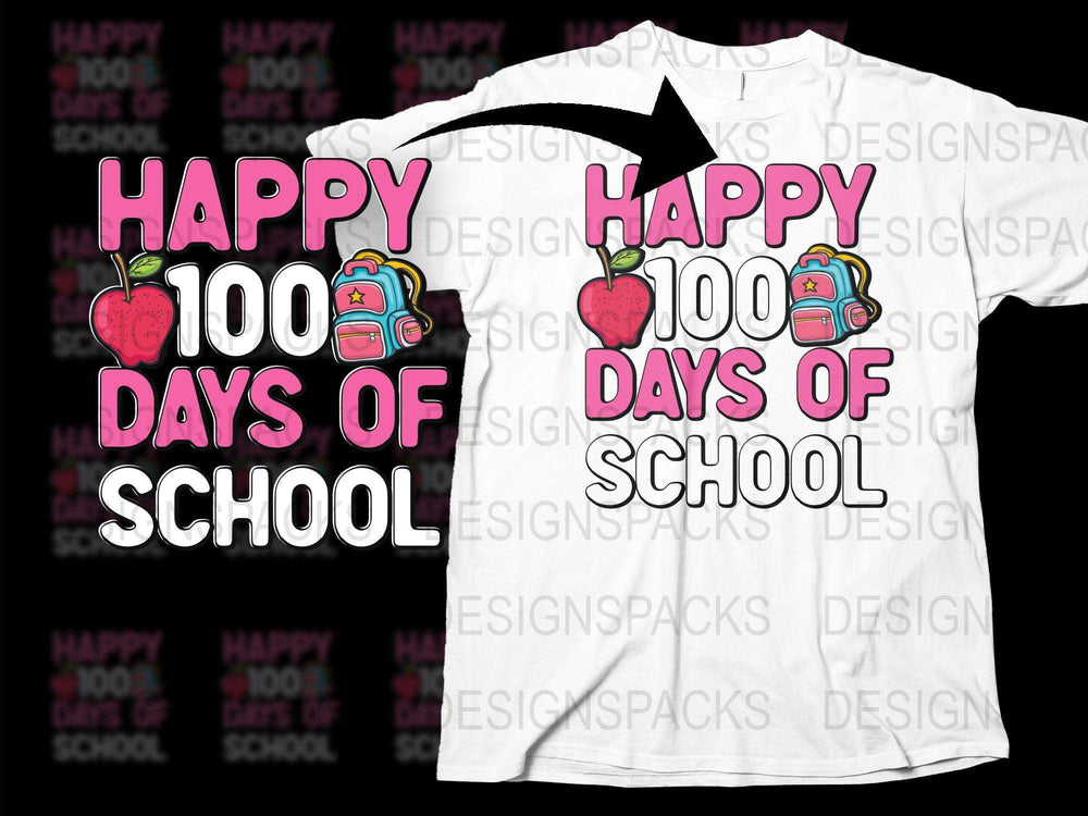 Happy 100 Days of School T-Shirt, Colorful School Celebration Tee, Teacher Student Gift, Fun Graphic Shirt for Kids and Adults